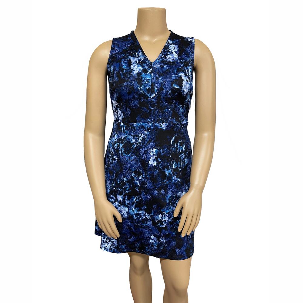 Andrew Marc New York Blue Violet Dress 12P 12 Petite New Sleeveless Fit & Flare
